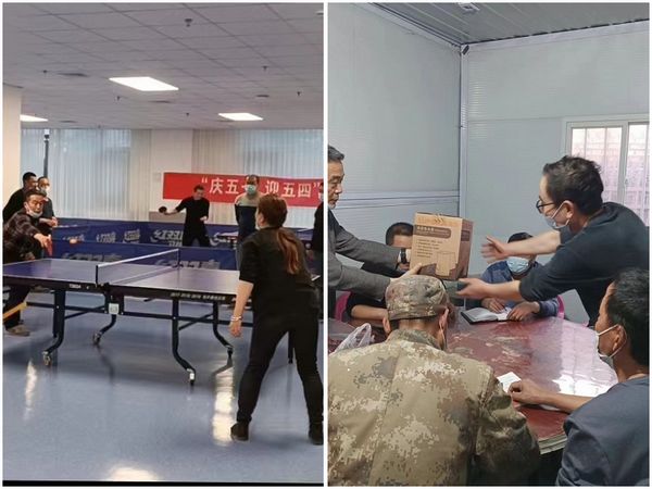 陜煤建設(shè)天工公司土建二部開展“慶五一，迎五四”乒乓球比賽主題黨日活動